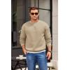 imageCOOFANDY Mens Crewneck Sweatshirts Long Sleeves Fleece Sweatshirts Thermal Casual Pullover ShirtKhaki