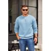 imageCOOFANDY Mens Crewneck Sweatshirts Long Sleeves Fleece Sweatshirts Thermal Casual Pullover ShirtLight Blue