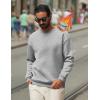 imageCOOFANDY Mens Crewneck Sweatshirts Long Sleeves Fleece Sweatshirts Thermal Casual Pullover ShirtLight Gray