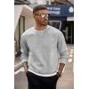 imageCOOFANDY Mens Crewneck Sweatshirts Long Sleeves Fleece Sweatshirts Thermal Casual Pullover ShirtLight Gray