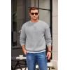 imageCOOFANDY Mens Crewneck Sweatshirts Long Sleeves Fleece Sweatshirts Thermal Casual Pullover ShirtLight Gray