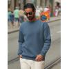 imageCOOFANDY Mens Crewneck Sweatshirts Long Sleeves Fleece Sweatshirts Thermal Casual Pullover ShirtNavy