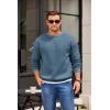 imageCOOFANDY Mens Crewneck Sweatshirts Long Sleeves Fleece Sweatshirts Thermal Casual Pullover ShirtNavy