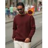 imageCOOFANDY Mens Crewneck Sweatshirts Long Sleeves Fleece Sweatshirts Thermal Casual Pullover ShirtRed