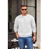 imageCOOFANDY Mens Crewneck Sweatshirts Long Sleeves Fleece Sweatshirts Thermal Casual Pullover ShirtWhite
