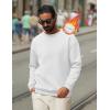 imageCOOFANDY Mens Crewneck Sweatshirts Long Sleeves Fleece Sweatshirts Thermal Casual Pullover ShirtWhite