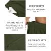 imageCOOFANDY Mens Hybrid Casual Golf Shorts 9quot Stretch Lightweight Quick Dry Summer Hiking Travel Shorts with Zipper PocketsArmy Green