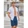imageCOOFANDY Mens Hybrid Casual Golf Shorts 9quot Stretch Lightweight Quick Dry Summer Hiking Travel Shorts with Zipper PocketsBlue