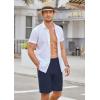imageCOOFANDY Mens Hybrid Casual Golf Shorts 9quot Stretch Lightweight Quick Dry Summer Hiking Travel Shorts with Zipper PocketsNavy Blue