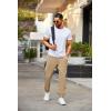 imageCOOFANDY Mens Joggers Pants Regular Fit Casual Pants Lightweight Elastic Waistband Pants with Pockets01khaki