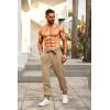 imageCOOFANDY Mens Joggers Pants Regular Fit Casual Pants Lightweight Elastic Waistband Pants with Pockets01khaki