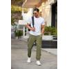 imageCOOFANDY Mens Joggers Pants Regular Fit Casual Pants Lightweight Elastic Waistband Pants with PocketsArmy Green