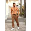 imageCOOFANDY Mens Joggers Pants Regular Fit Casual Pants Lightweight Elastic Waistband Pants with PocketsBrown