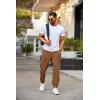 imageCOOFANDY Mens Joggers Pants Regular Fit Casual Pants Lightweight Elastic Waistband Pants with PocketsBrown