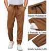 imageCOOFANDY Mens Joggers Pants Regular Fit Casual Pants Lightweight Elastic Waistband Pants with PocketsBrown