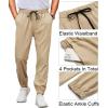 imageCOOFANDY Mens Joggers Pants Regular Fit Casual Pants Lightweight Elastic Waistband Pants with PocketsLight Khaki