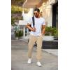 imageCOOFANDY Mens Joggers Pants Regular Fit Casual Pants Lightweight Elastic Waistband Pants with PocketsLight Khaki