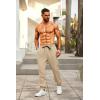 imageCOOFANDY Mens Joggers Pants Regular Fit Casual Pants Lightweight Elastic Waistband Pants with PocketsLight Khaki
