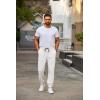 imageCOOFANDY Mens Joggers Pants Regular Fit Casual Pants Lightweight Elastic Waistband Pants with PocketsWhite