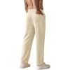 imageCOOFANDY Mens Knit Sweatpants Lightweight Open Bottom Casual Pants Drawstring Jogger Yoga Pants with PocketsBeige