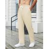 imageCOOFANDY Mens Knit Sweatpants Lightweight Open Bottom Casual Pants Drawstring Jogger Yoga Pants with PocketsBeige