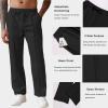 imageCOOFANDY Mens Knit Sweatpants Lightweight Open Bottom Casual Pants Drawstring Jogger Yoga Pants with PocketsBlack