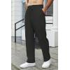 imageCOOFANDY Mens Knit Sweatpants Lightweight Open Bottom Casual Pants Drawstring Jogger Yoga Pants with PocketsBlack