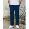 imageCOOFANDY Mens Knit Sweatpants Lightweight Open Bottom Casual Pants Drawstring Jogger Yoga Pants with PocketsDark Blue
