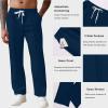 imageCOOFANDY Mens Knit Sweatpants Lightweight Open Bottom Casual Pants Drawstring Jogger Yoga Pants with PocketsDark Blue