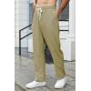 imageCOOFANDY Mens Knit Sweatpants Lightweight Open Bottom Casual Pants Drawstring Jogger Yoga Pants with PocketsKhaki