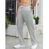imageCOOFANDY Mens Knit Sweatpants Lightweight Open Bottom Casual Pants Drawstring Jogger Yoga Pants with PocketsLight Grey