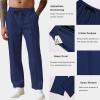 imageCOOFANDY Mens Knit Sweatpants Lightweight Open Bottom Casual Pants Drawstring Jogger Yoga Pants with PocketsNavy Blue