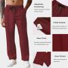 imageCOOFANDY Mens Knit Sweatpants Lightweight Open Bottom Casual Pants Drawstring Jogger Yoga Pants with PocketsWine Red