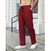 imageCOOFANDY Mens Knit Sweatpants Lightweight Open Bottom Casual Pants Drawstring Jogger Yoga Pants with PocketsWine Red