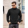 imageCOOFANDY Mens Quarter Zip Pullover Casual Long Sleeve Quilted Sweatshirt Mock Neck Polo Sweater with PocketAll Black