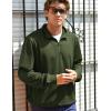 imageCOOFANDY Mens Quarter Zip Pullover Casual Long Sleeve Quilted Sweatshirt Mock Neck Polo Sweater with PocketArmy Green