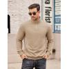 imageCOOFANDY Mens Quarter Zip Pullover Casual Long Sleeve Quilted Sweatshirt Mock Neck Polo Sweater with PocketKhaki