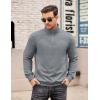 imageCOOFANDY Mens Quarter Zip Pullover Casual Long Sleeve Quilted Sweatshirt Mock Neck Polo Sweater with PocketLight Grey
