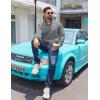 imageCOOFANDY Mens Quarter Zip Pullover Casual Long Sleeve Quilted Sweatshirt Mock Neck Polo Sweater with PocketLight Grey