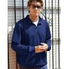 imageCOOFANDY Mens Quarter Zip Pullover Casual Long Sleeve Quilted Sweatshirt Mock Neck Polo Sweater with PocketNavy Blue