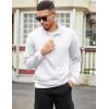 imageCOOFANDY Mens Quarter Zip Pullover Casual Long Sleeve Quilted Sweatshirt Mock Neck Polo Sweater with PocketWhite