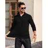 imageCOOFANDY Mens Quarter Zip Pullover Long Sleeve Casual 14 Zip Sweatshirt Lightweight Solid Shirts Regular FitAll Black