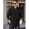 imageCOOFANDY Mens Quarter Zip Pullover Long Sleeve Casual 14 Zip Sweatshirt Lightweight Solid Shirts Regular FitAll Black