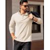 imageCOOFANDY Mens Quarter Zip Pullover Long Sleeve Casual 14 Zip Sweatshirt Lightweight Solid Shirts Regular FitBeige