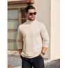 imageCOOFANDY Mens Quarter Zip Pullover Long Sleeve Casual 14 Zip Sweatshirt Lightweight Solid Shirts Regular FitBeige