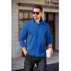 imageCOOFANDY Mens Quarter Zip Pullover Long Sleeve Casual 14 Zip Sweatshirt Lightweight Solid Shirts Regular FitBlue