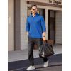 imageCOOFANDY Mens Quarter Zip Pullover Long Sleeve Casual 14 Zip Sweatshirt Lightweight Solid Shirts Regular FitBlue