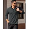 imageCOOFANDY Mens Quarter Zip Pullover Long Sleeve Casual 14 Zip Sweatshirt Lightweight Solid Shirts Regular FitDrak Grey