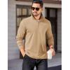 imageCOOFANDY Mens Quarter Zip Pullover Long Sleeve Casual 14 Zip Sweatshirt Lightweight Solid Shirts Regular FitKhaki