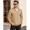 imageCOOFANDY Mens Quarter Zip Pullover Long Sleeve Casual 14 Zip Sweatshirt Lightweight Solid Shirts Regular FitKhaki